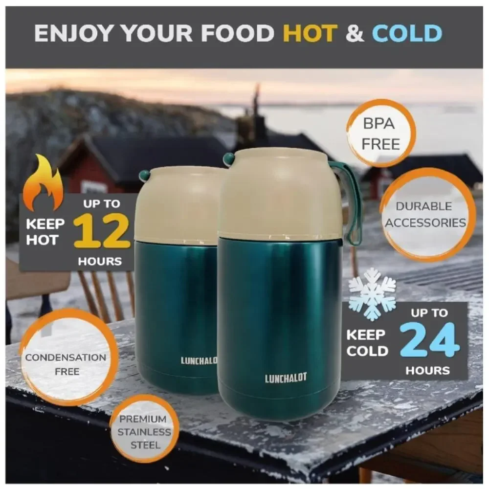 Insulated Food Jar for Hot Food in a Bag - 15 & 21 Oz Soup Lunch Box Container f - Picture 5 of 7